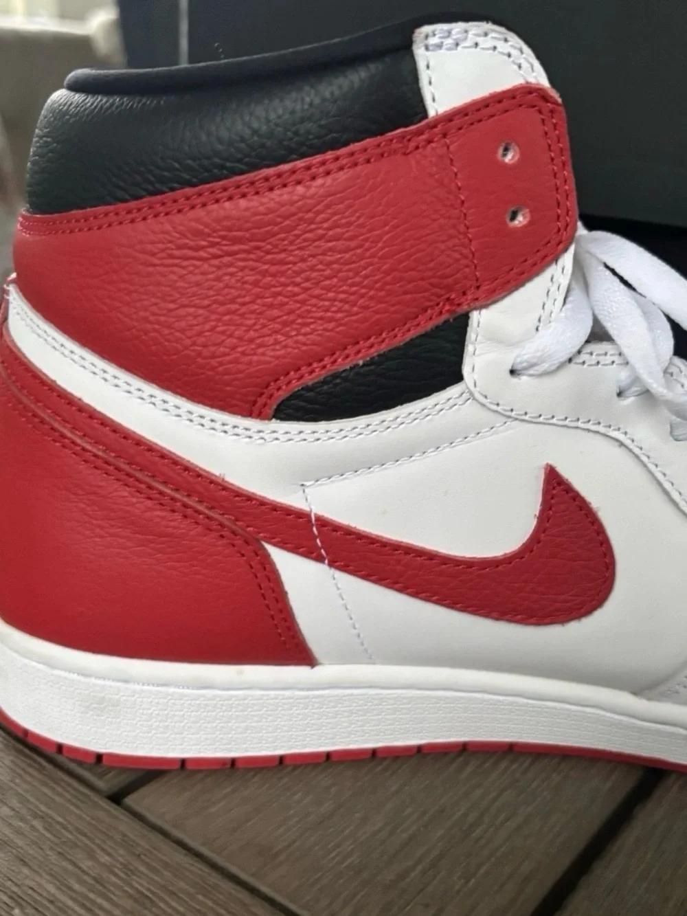 Size 15 - Nike Air Jordan 1 Retro High OG Heritage Red/White - BARELY WORN